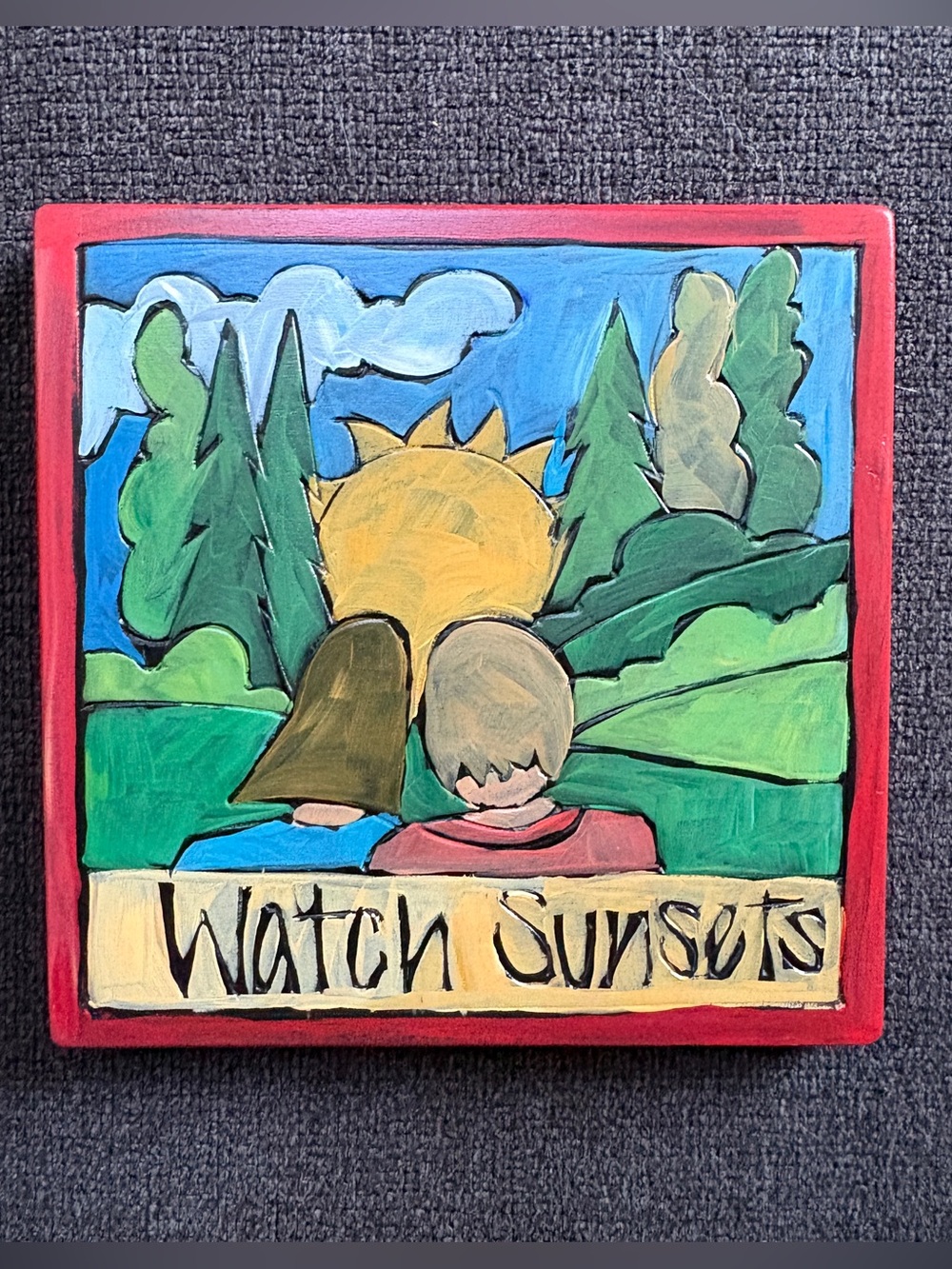 Watch sunsets 7 x 7 plaque - Picture 9 of 10